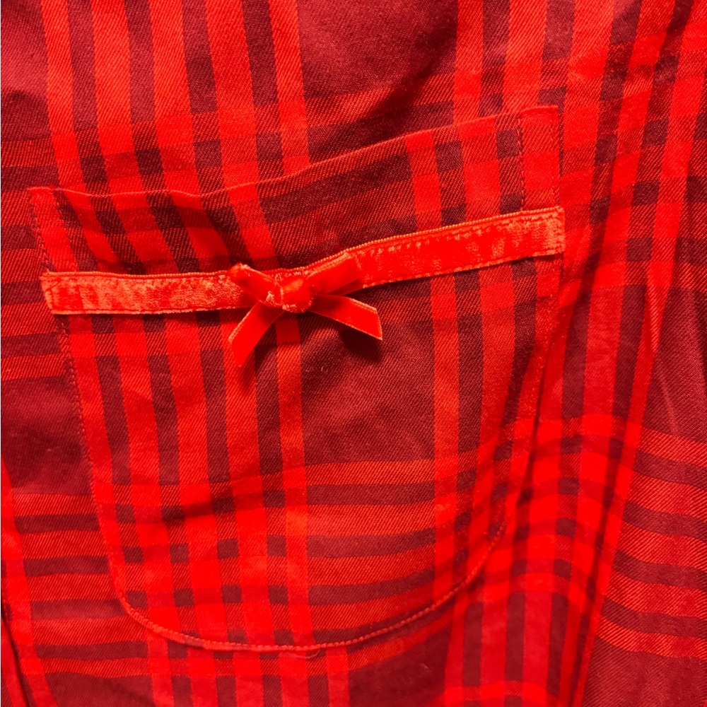 PINK Victoria's Secret Red Plaid Sleep Shirt - Picture 4 of 5